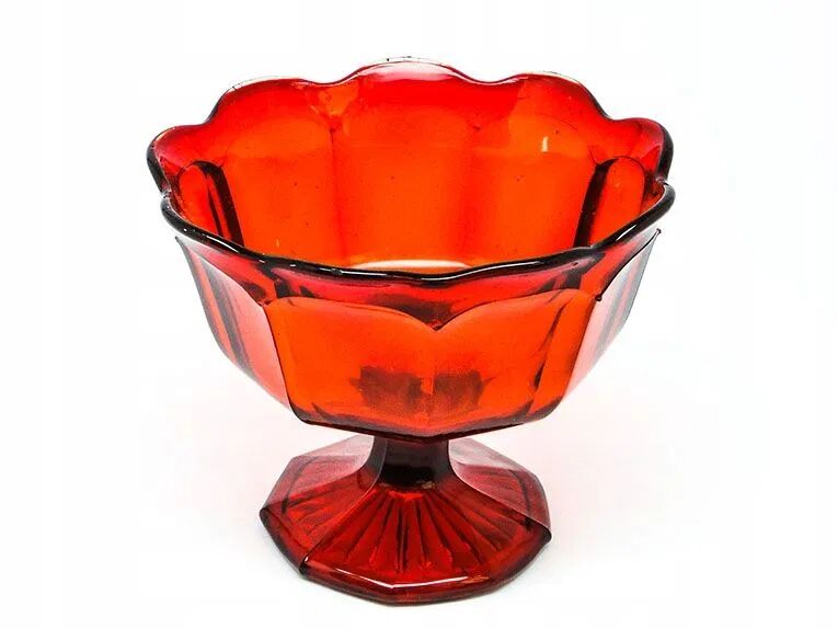 B8H Huta Hortensja - ruby dish / chalice