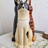 Cat cookie jar, ceramic cookie jar three vintage cats