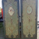 Two painted canvases