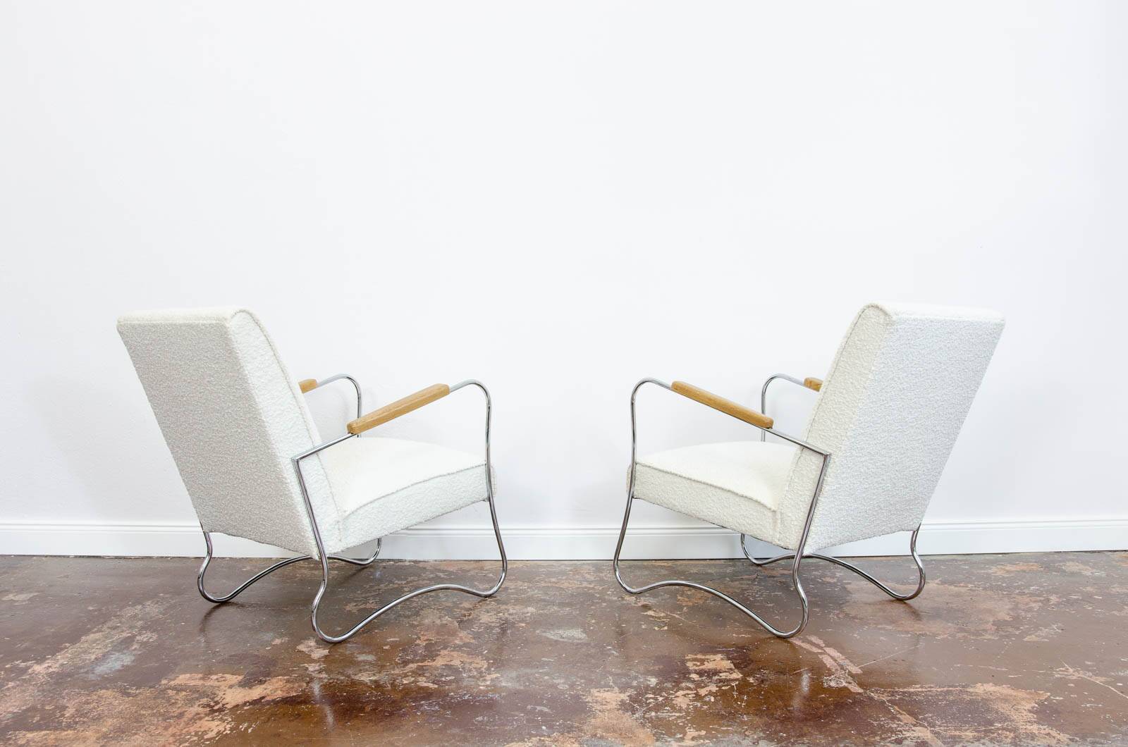 Chaises en métal par Wschód, années 1950, Pologne, ensemble de 2