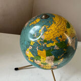 Globe terrestre mappemonde métal Cartes Tarides Paris vintage