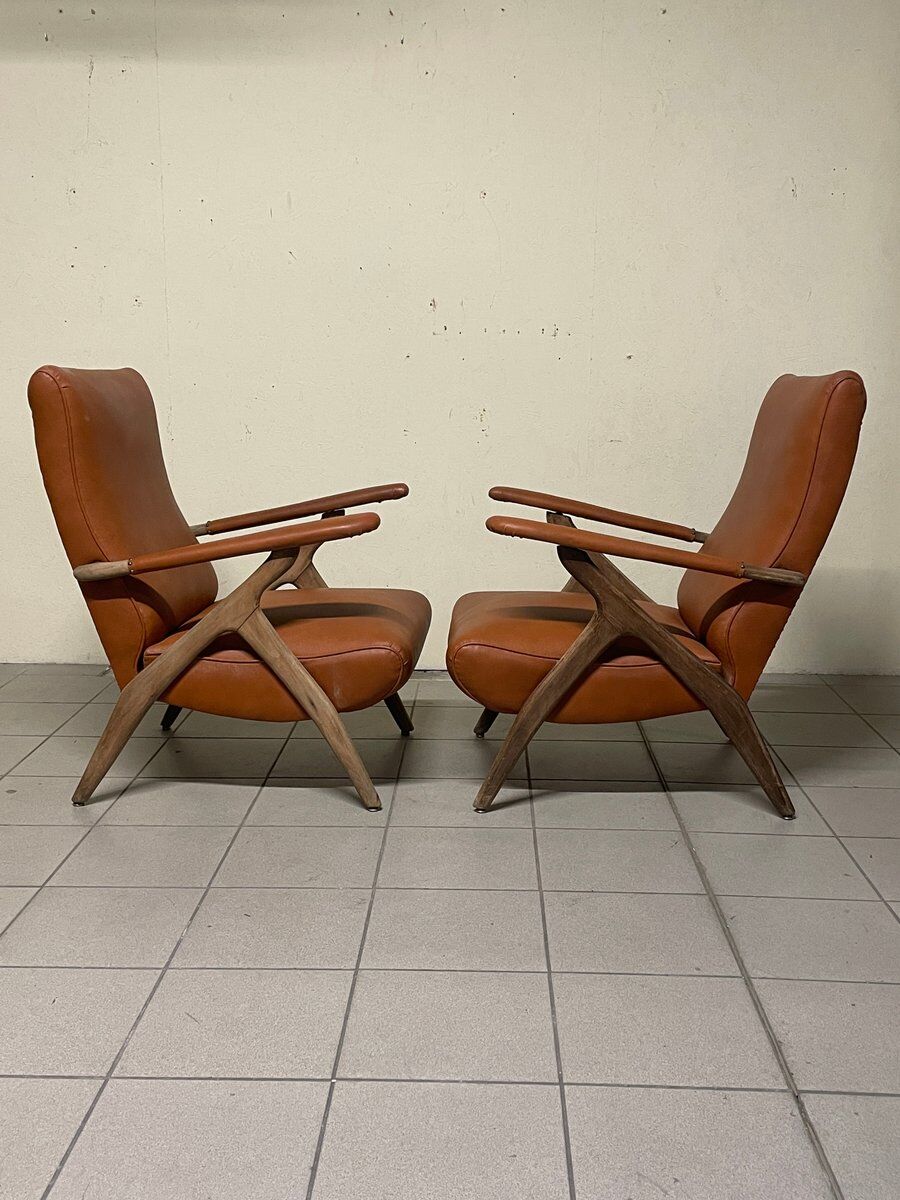 Poltrone in stile di Antonio Gorgone, anni '50, set di 2