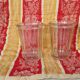 2 antique glass jam jars with ribs