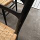 Set of 7 blackened wooden chairs, 1960s vintage