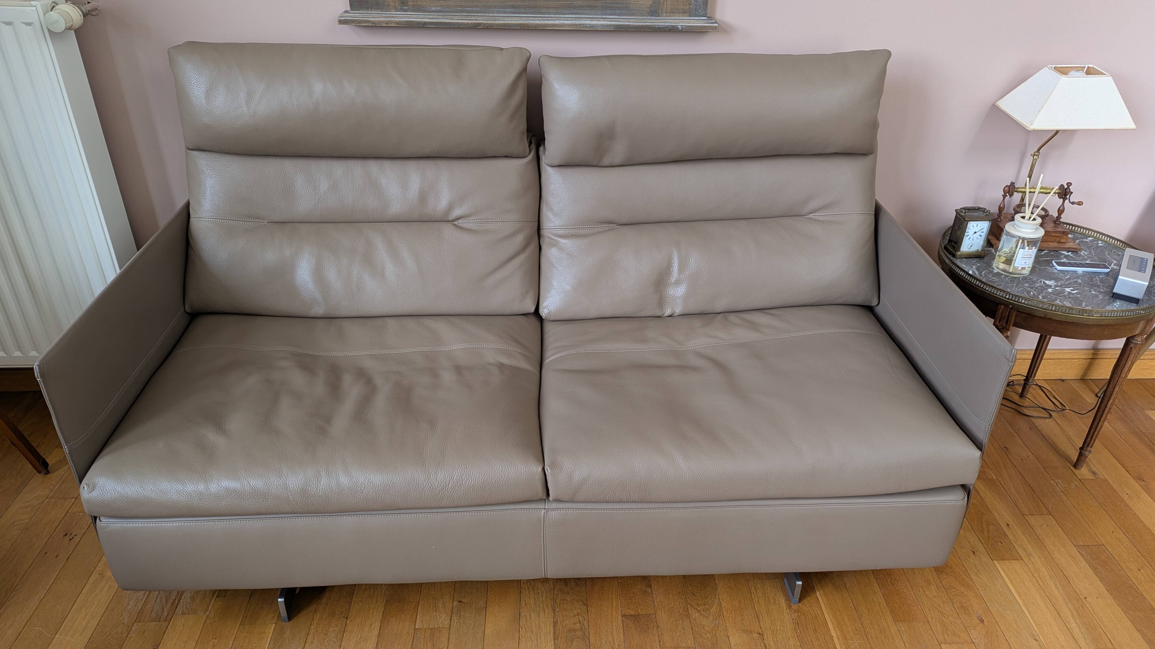 Poltrona Frau GranTorino 2-seater leather sofa with headrests