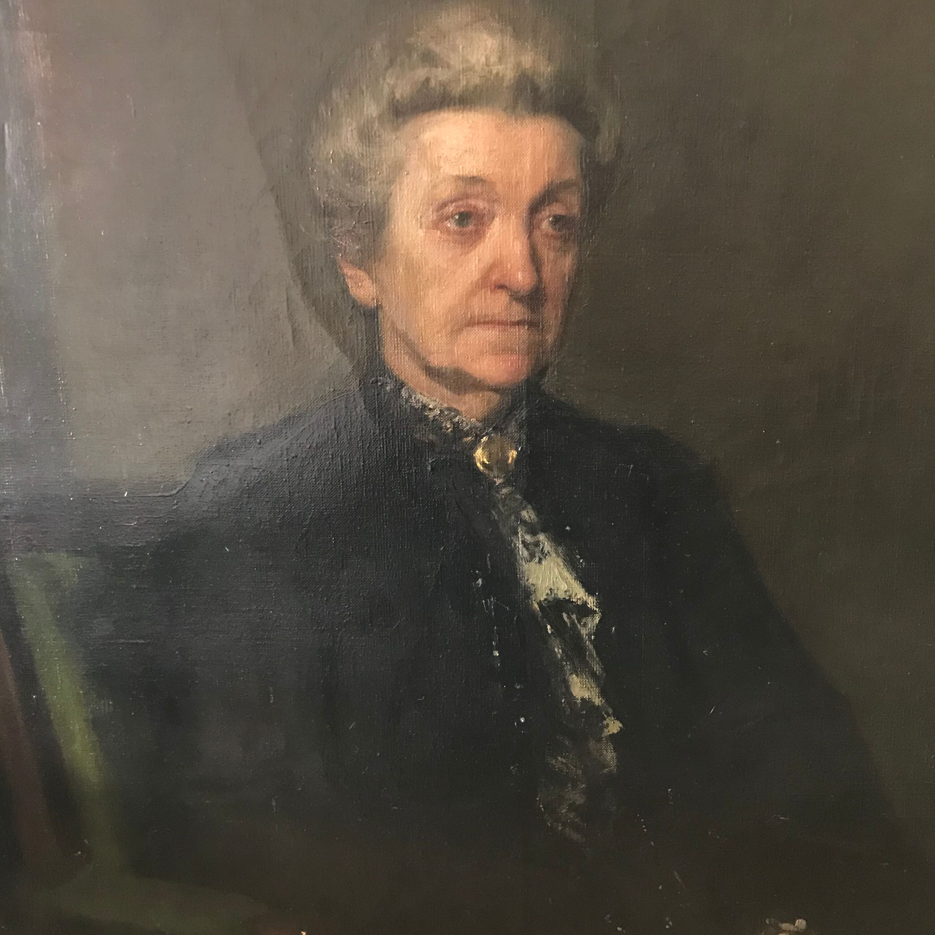 Portrait à l’huile veille dame