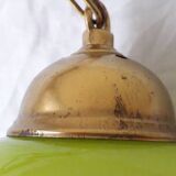 Green and bronze glass pendant light