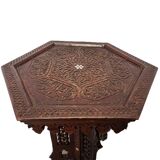 Antique Syrian Side Table With Mother Of Pearl, early 1900s
