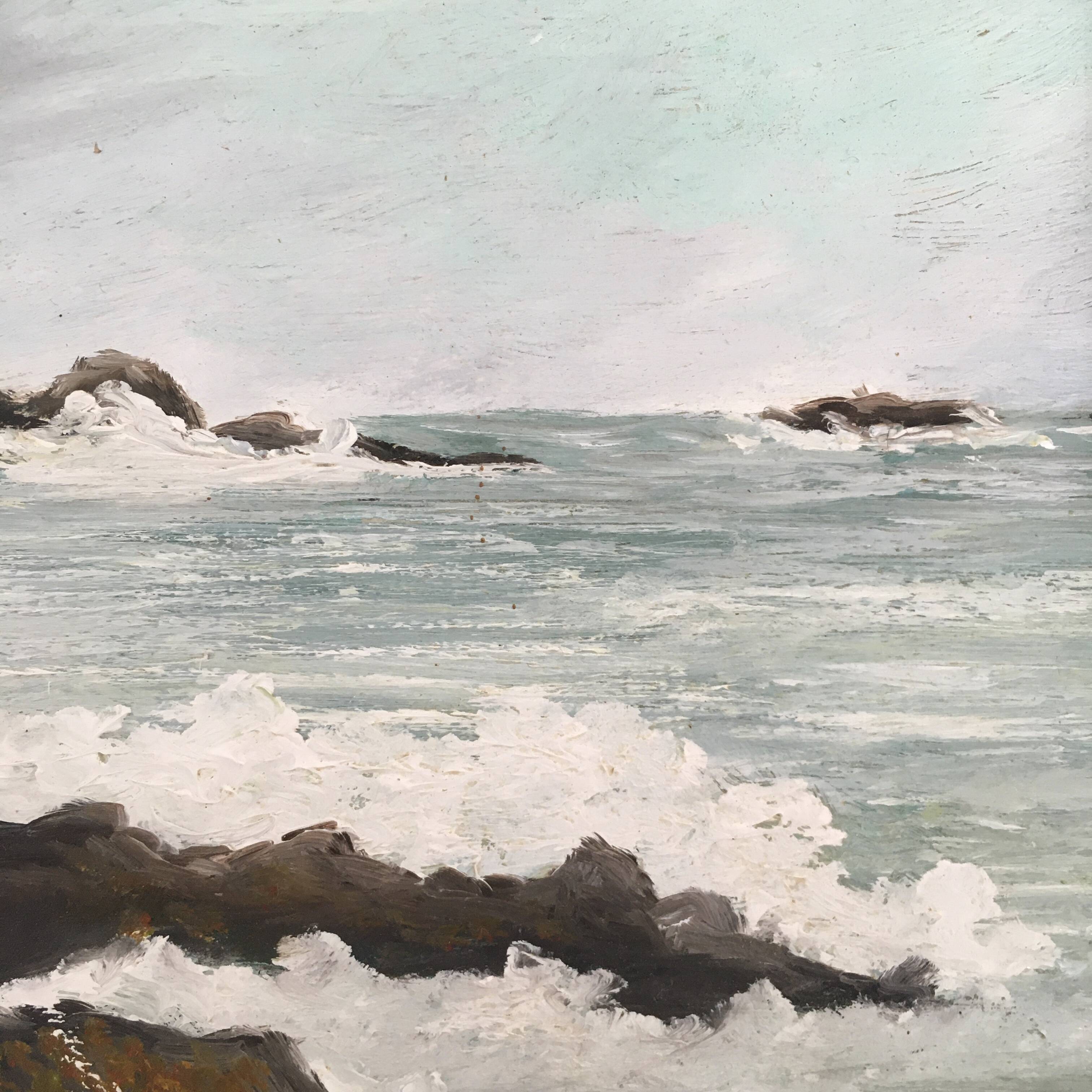 Painting of the seaweed harvesters in Penmarch