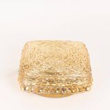 Amber glass wall light in the shape of a fingerprint, Germany, 1970s.