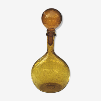 Biot blown glass decanter