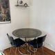 Glass and chrome table 70s Space Age