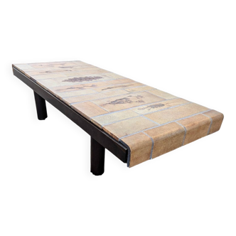 Vintage Herbier Coffee Table Capron Barrois Vallauris