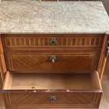 Louis XVI style chest of drawers, spinning top legs - transition style marquetry