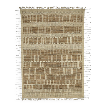 Tapis turc unique fait main en laine beige, 203 cm x 295 cm
