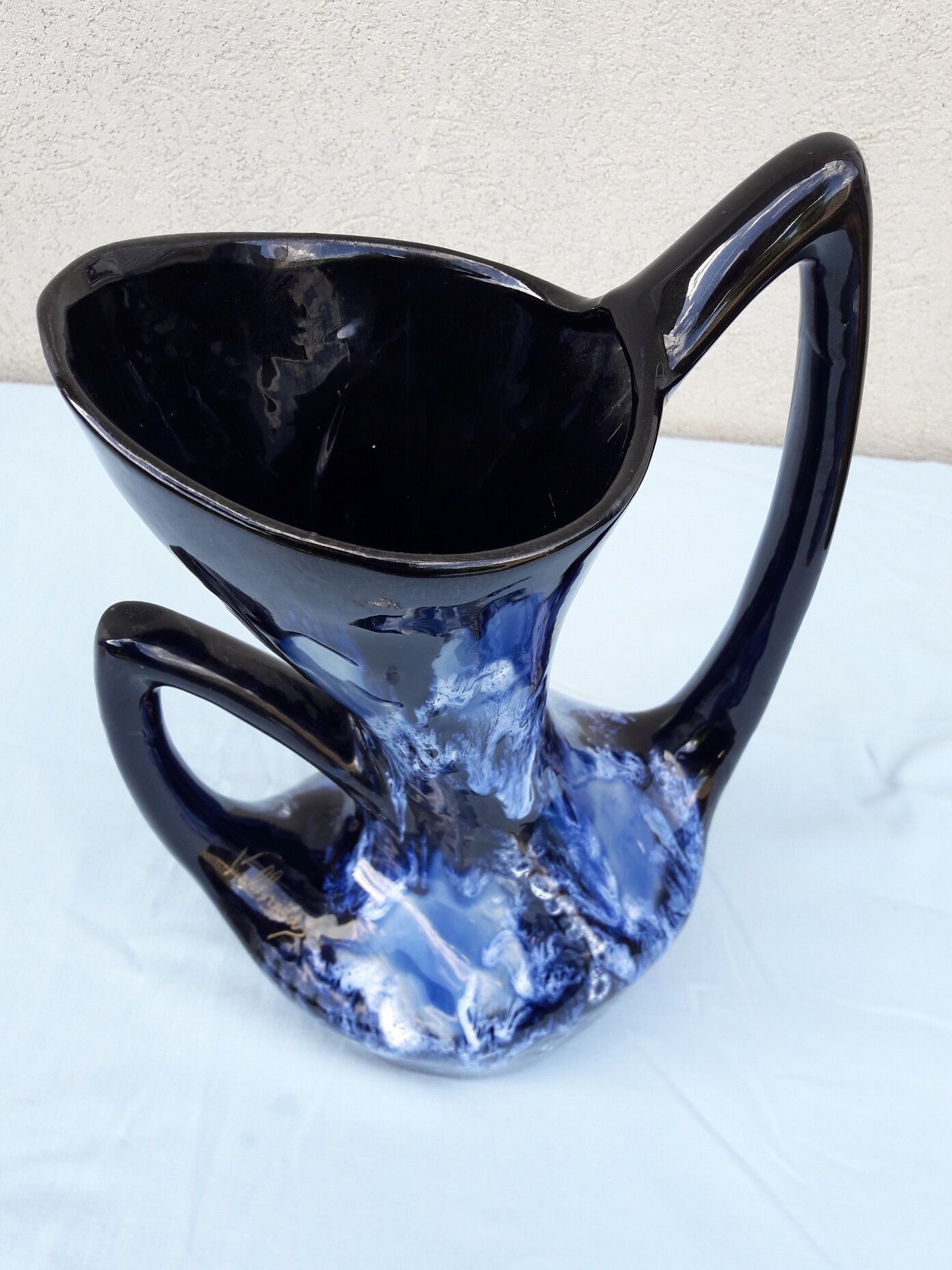 Vase en céramique bleue Vallauris