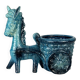 Vintage donkey turquoise blue plant pot / planter