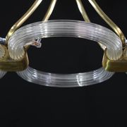 Extraordinary Art Deco Murano Glass and Bronze Chandelier by Barovier&Toso, 1950