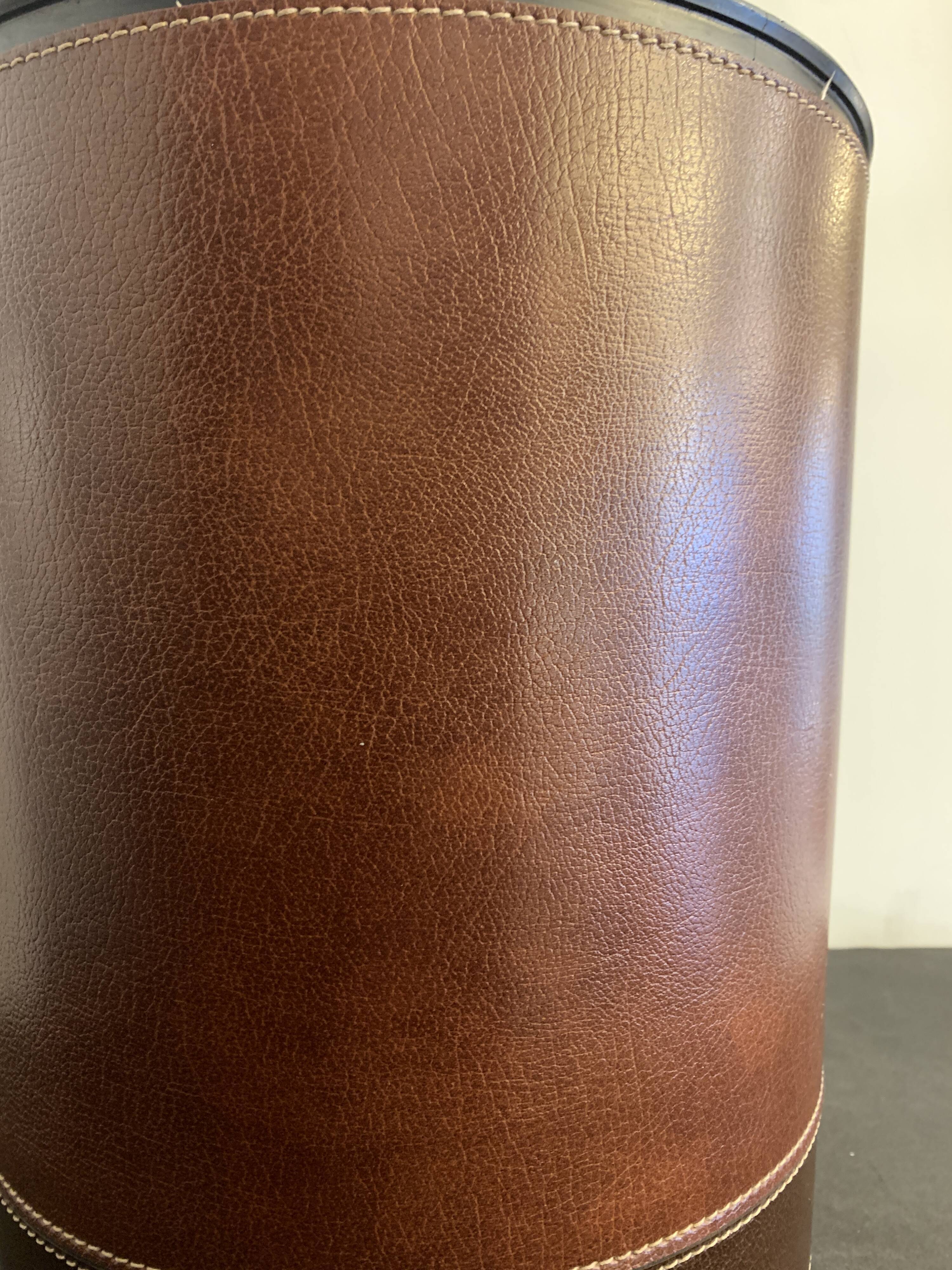 Leather wastepaper, HP & Son Vejle, Denmark, 1960