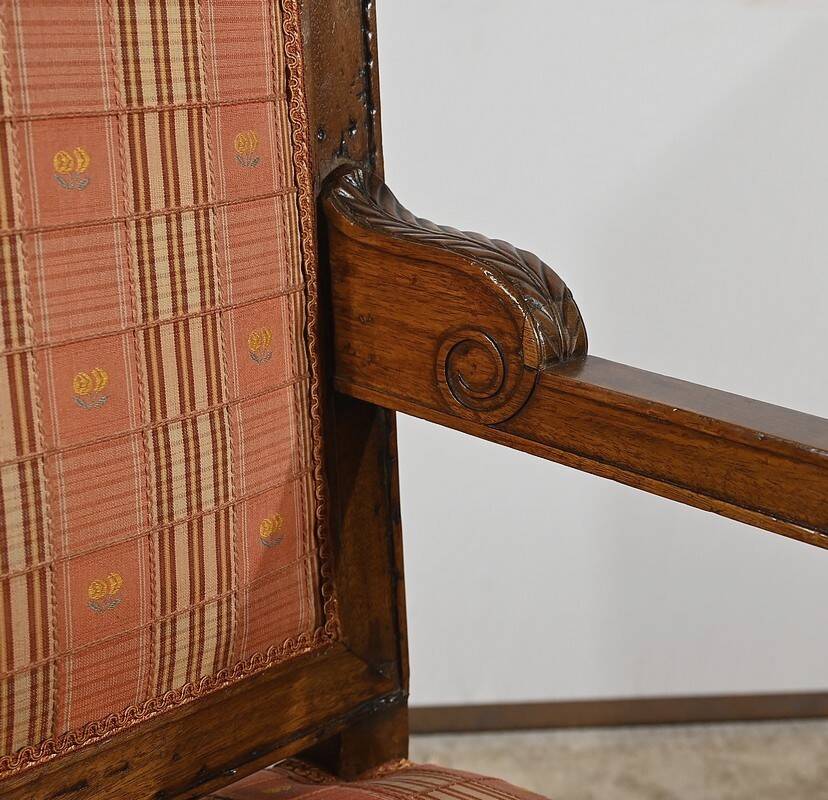 Solid Mahogany Armchair, Directoire Period – Early 19th Century