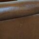Set of 2 very comfortable light cognac-colored leather club armchairs in English style