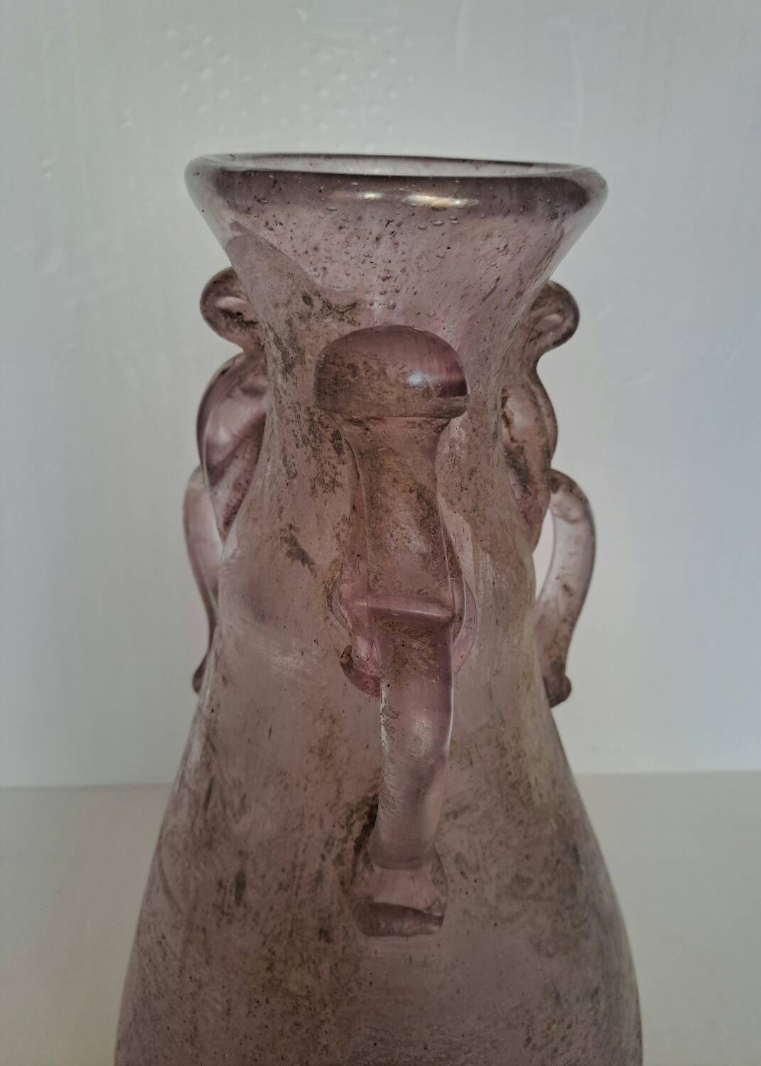 Large Murano scavo glass vase h 37 cm