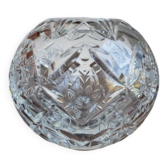 Cut crystal round vase – circa 1950