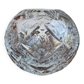 Cut crystal round vase – circa 1950