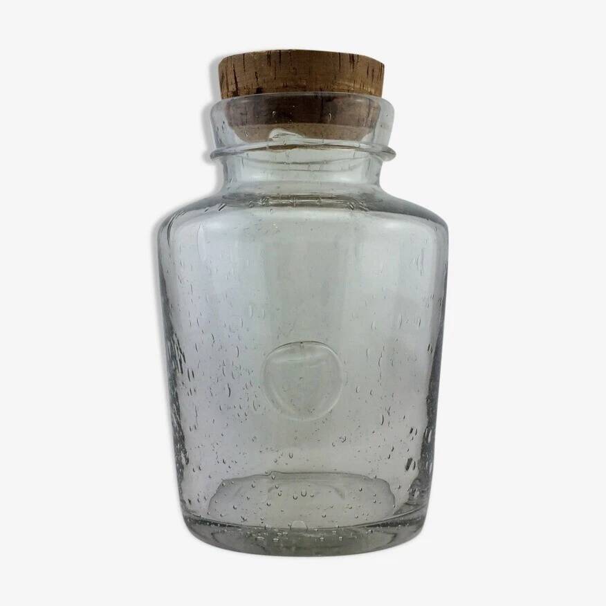 Bonbonnière verre bullé vintage format XL