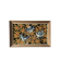 Tableau ancien brodé oiseaux bleus et fleurs - tapisserie encadrée