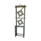 Porte manteau vestiaire art déco en bois patiné vert