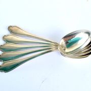 Christofle - set of 5 coffee mocha spoons model pompadour silver metal 10 cm