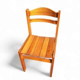 4 chaises de salle à manger en pin des années 1970