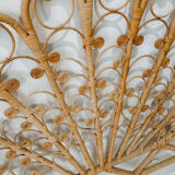 Vintage headboard peacock rattan