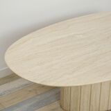 Oval coffee table in Italian design travertine from the 70s