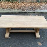 Restored 19th century solid oak monastery dining table, 215cm