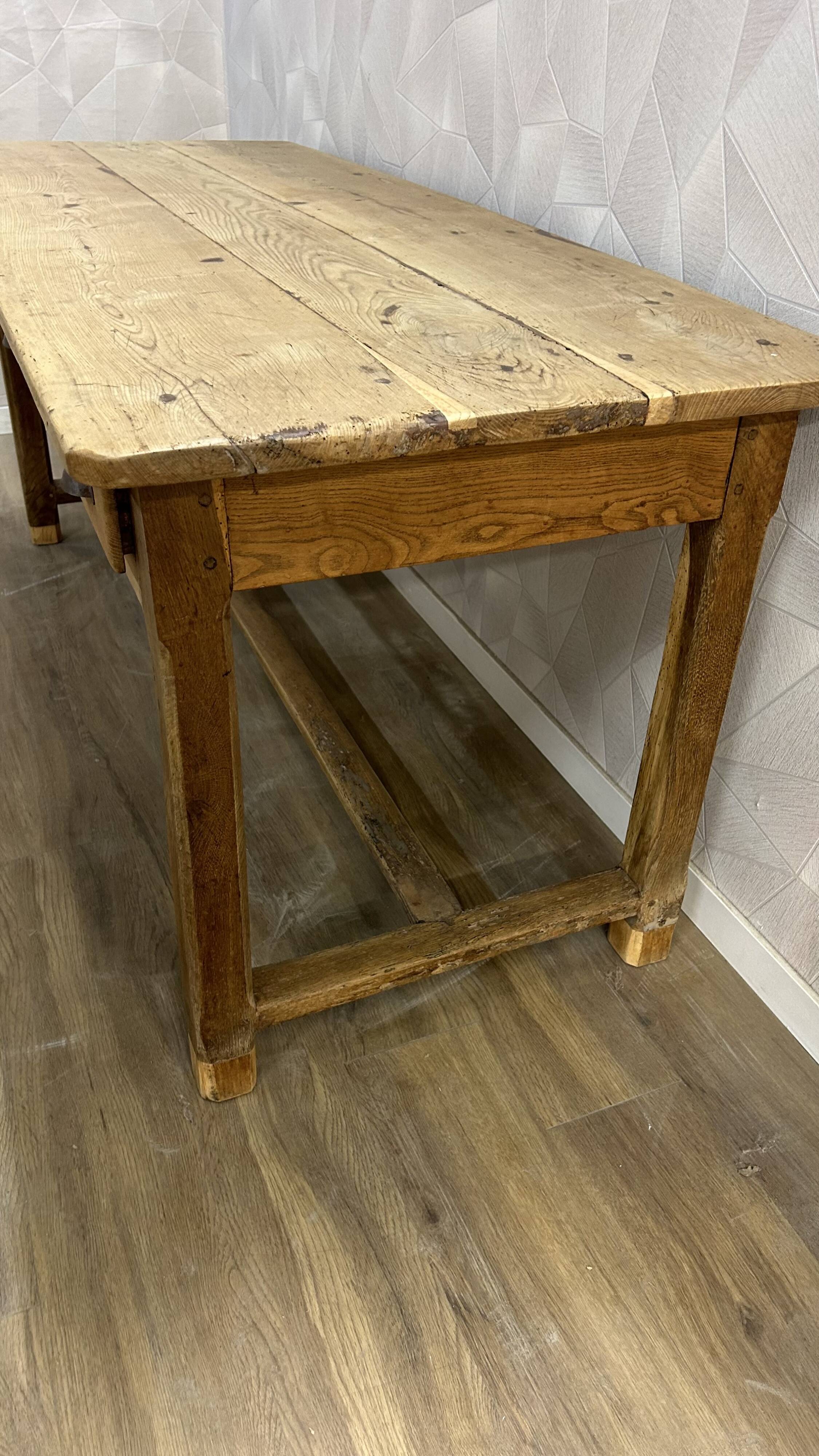 Genuine old farmhouse table stripped and varnished