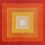 1970s Gorgeous Verner Panton Style "Quadrat" Geometric Op Art Rug. Made in