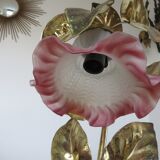 Lamp " flower " in gold metal 70s