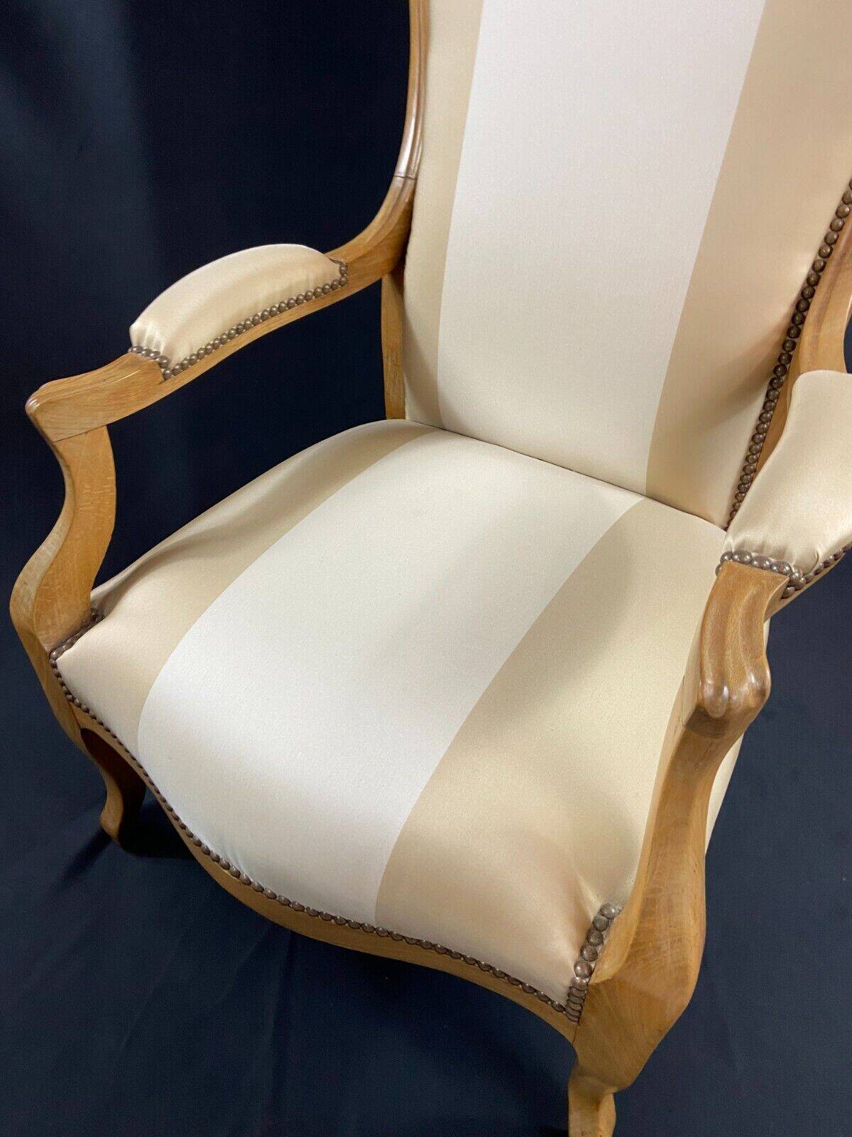 19th century Voltaire armchair in blond beech, Louis-Philippe period