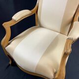 19th century Voltaire armchair in blond beech, Louis-Philippe period