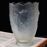 Vase en verre satiné Art Déco Josef Inwald Barloc
