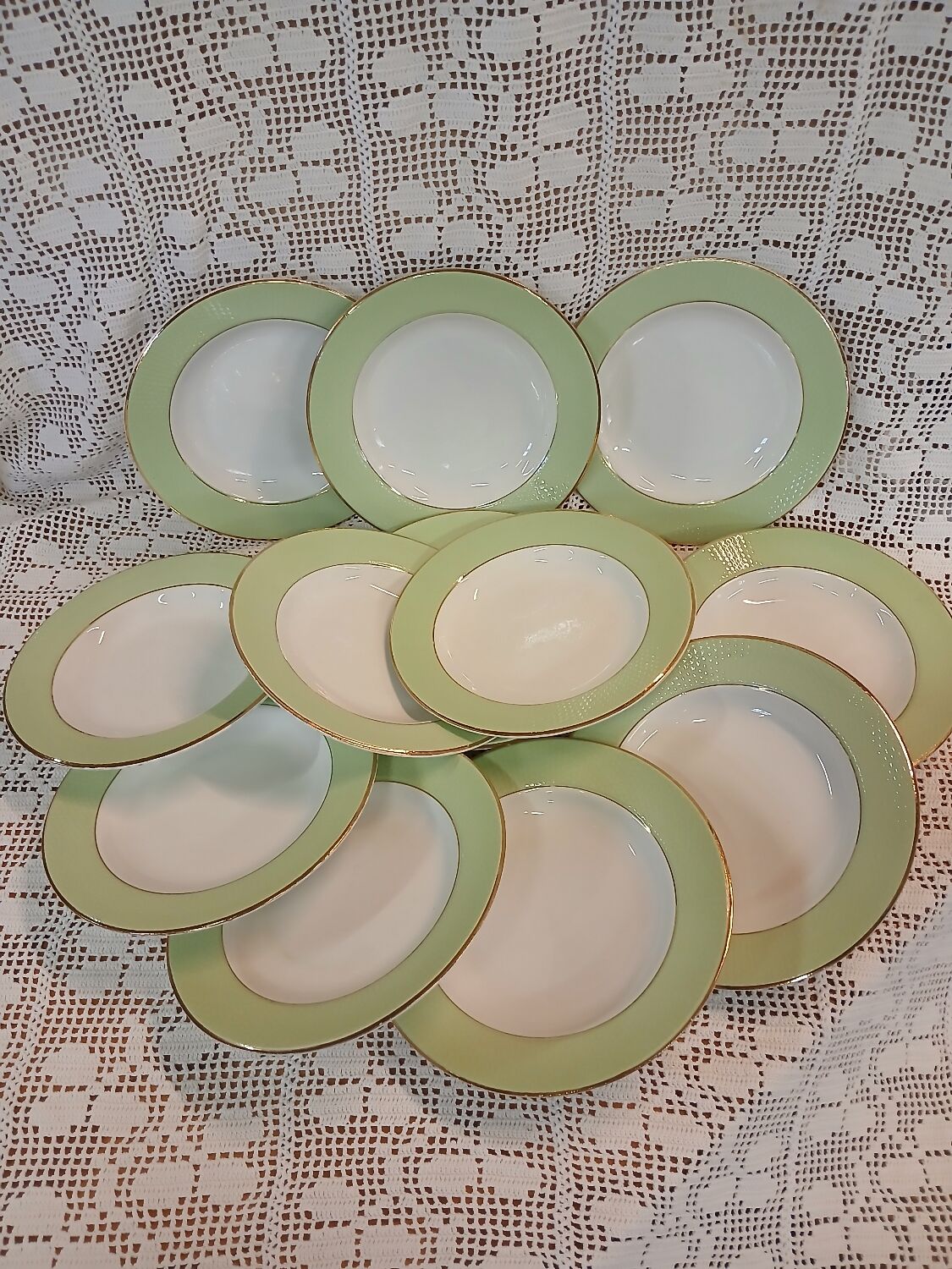 12 antique soup plates from L'Amandinoise