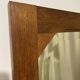 Large vintage Art Deco bizote mirror to place or hang, solid wood frame