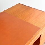 Grand bureau de direction en teck avec cuir, années 60