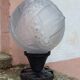 Art Deco ball lamp, pressed moulded glass, signed Muller.