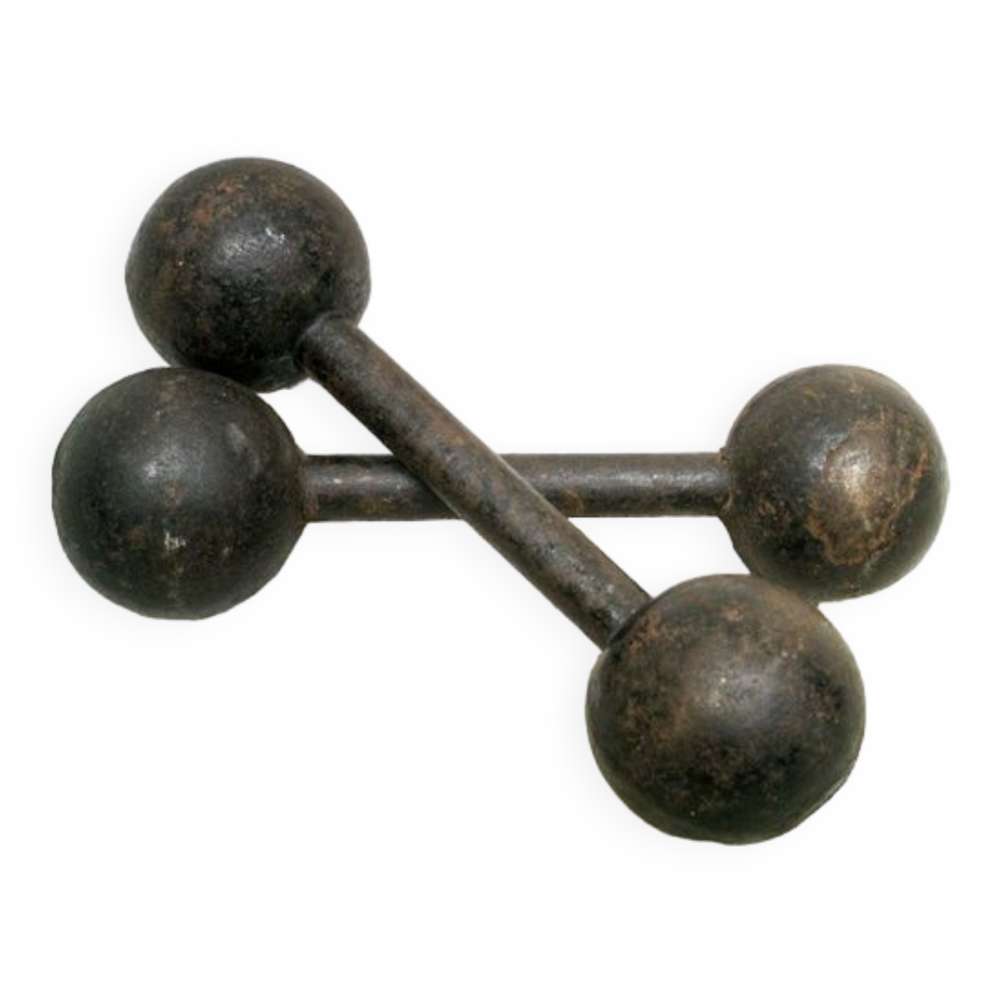 Pair of vintage cast iron dumbbells
