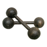 Pair of vintage cast iron dumbbells
