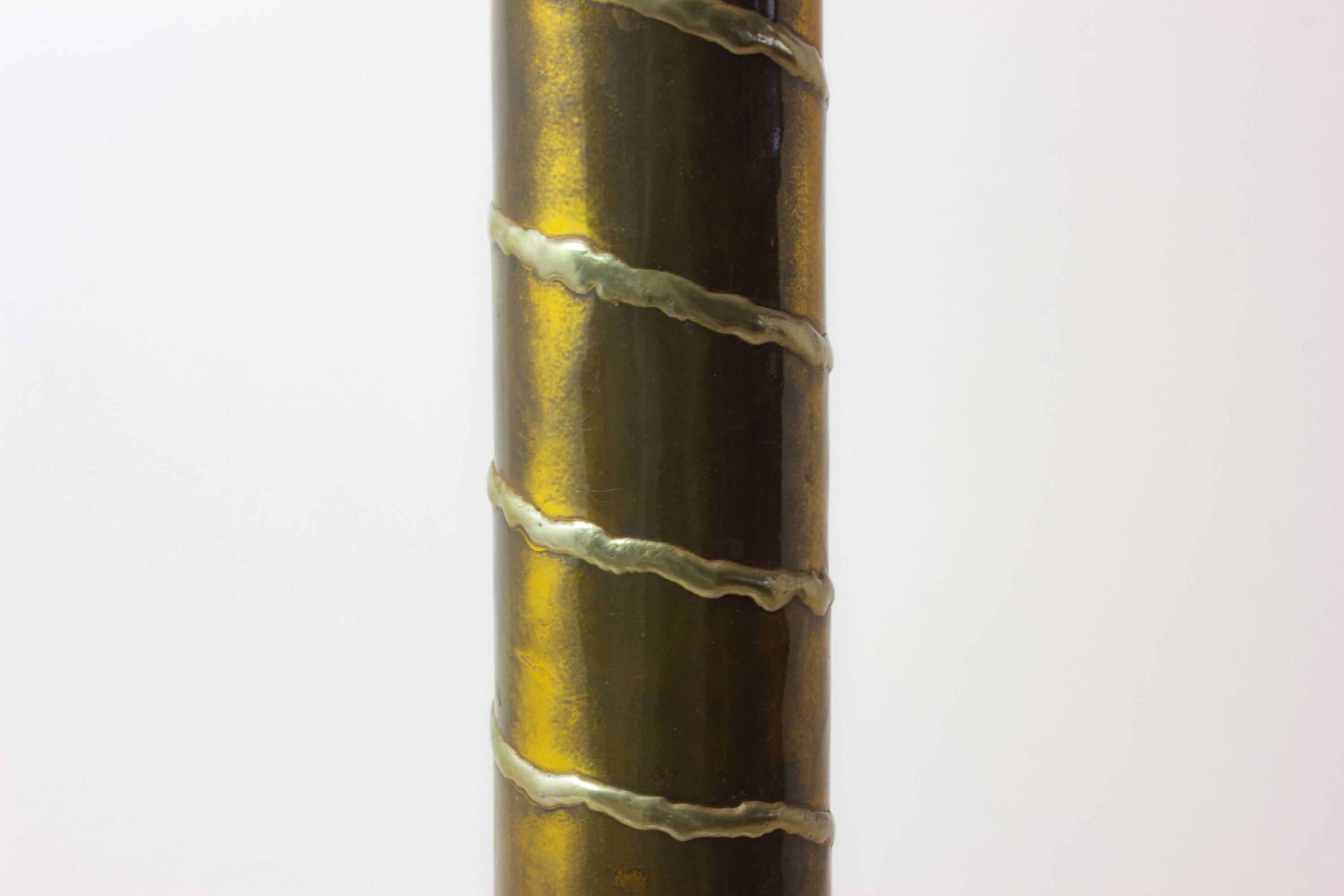 Rare brass palm floor lamp by Henri Fernandez, 1970s