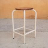 Vintage metal and wood workshop stool